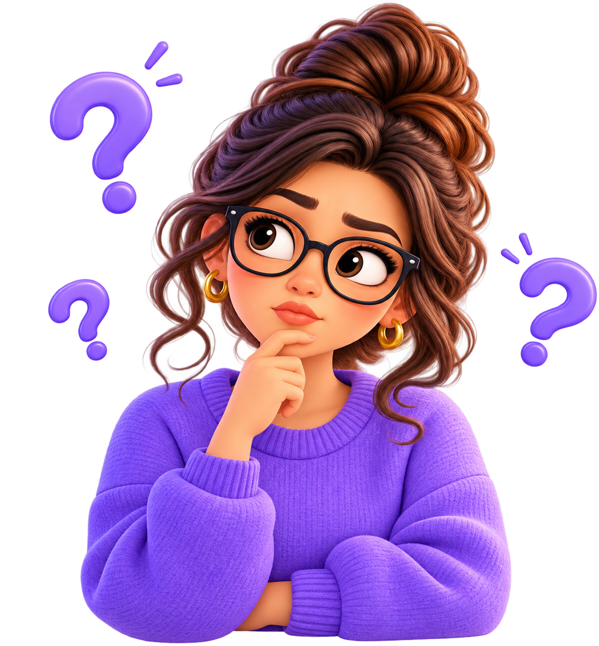 Personagem com dúvidas sobre a organização do consultório